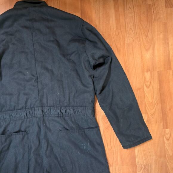 Vintage Sears Coveralls M Black Jumpsuit Industrial Uniform Workwear 80s - Picture 13 of 15